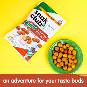 Multi-pack display of Snak Club Tajin Crunchy Peanuts, perfect for sharing.