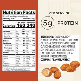 2.25 oz portion bag from Snak Club Tajin Crunchy Peanuts, easy for lunch or gym.