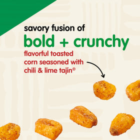 Snak Club Tajin Toasted Corn ingredients featuring Tajín seasoning.