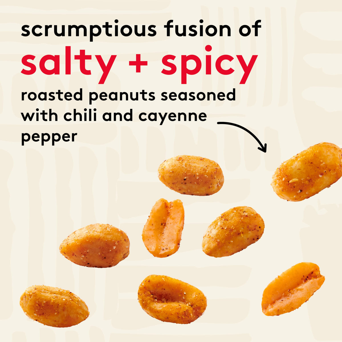 Snak Club Hot Spicy Peanuts ingredients panel showing gluten-free and kosher options