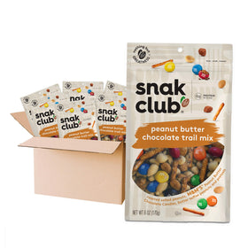 Snak Club Peanut Butter Chocolate Trail Mix peanuts in a crunchy bite for on-the-go snacking.