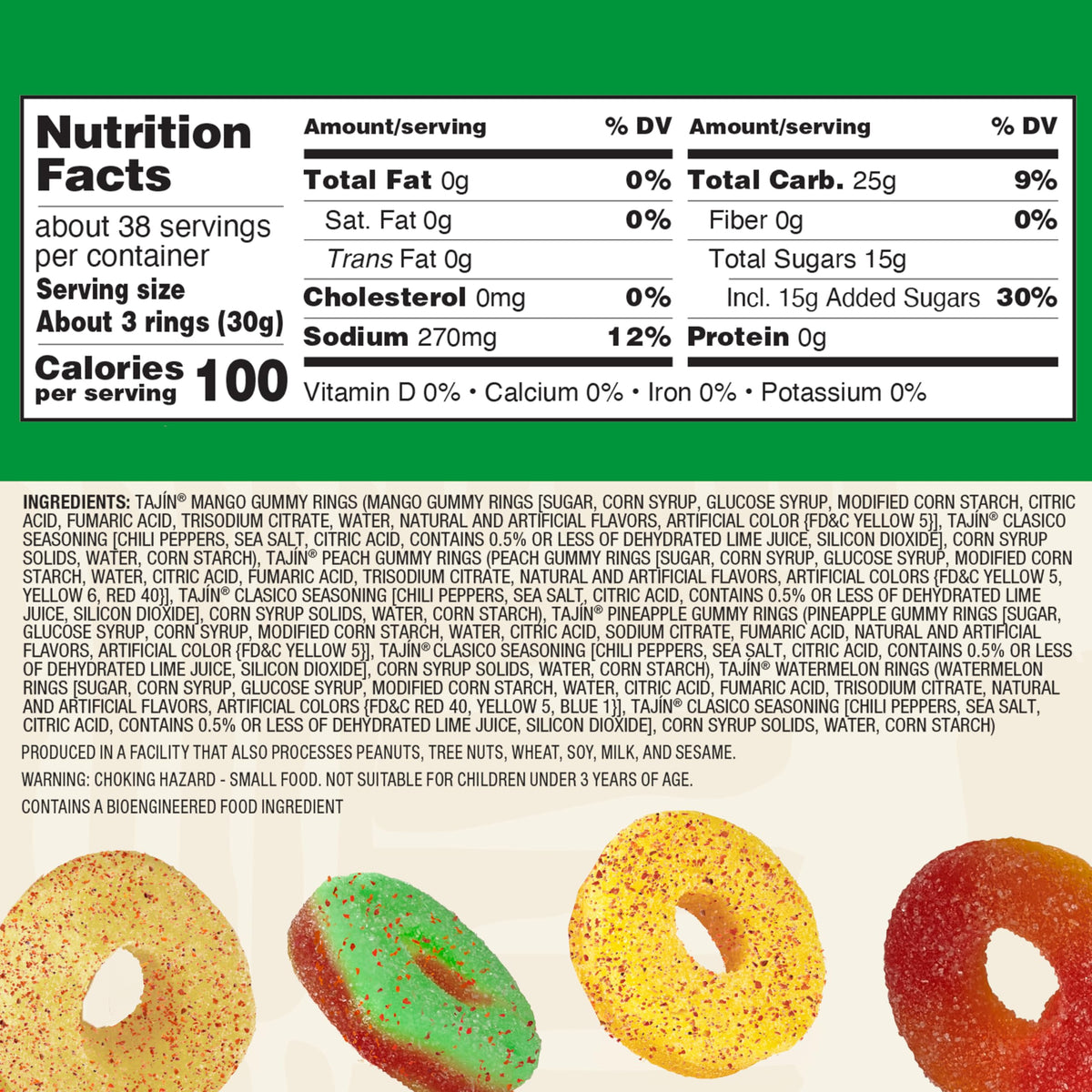 Snak Club Tajín Fruit Rings party bowl styled for gatherings.