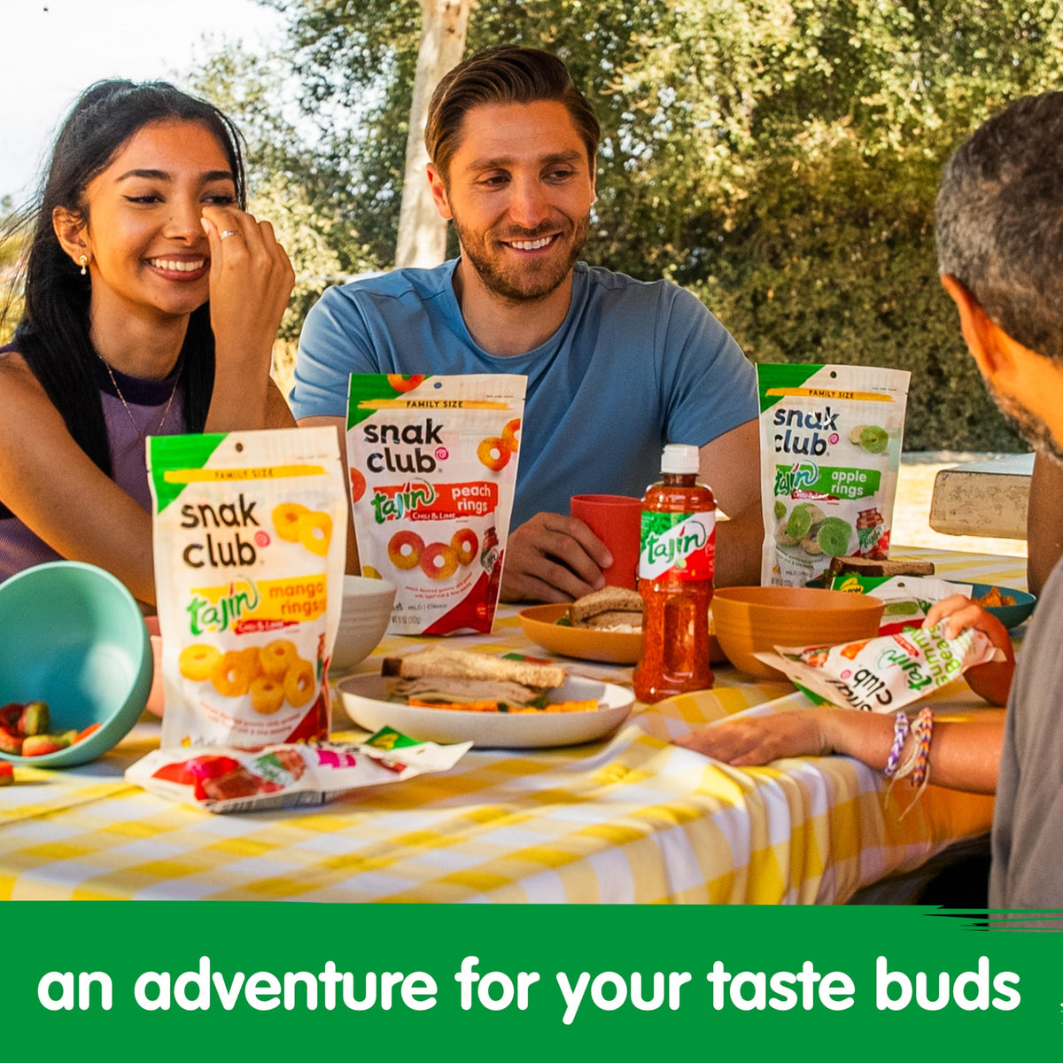 Snak Club Tajín Fruit Rings Watermelon flavor for summery sweetness.
