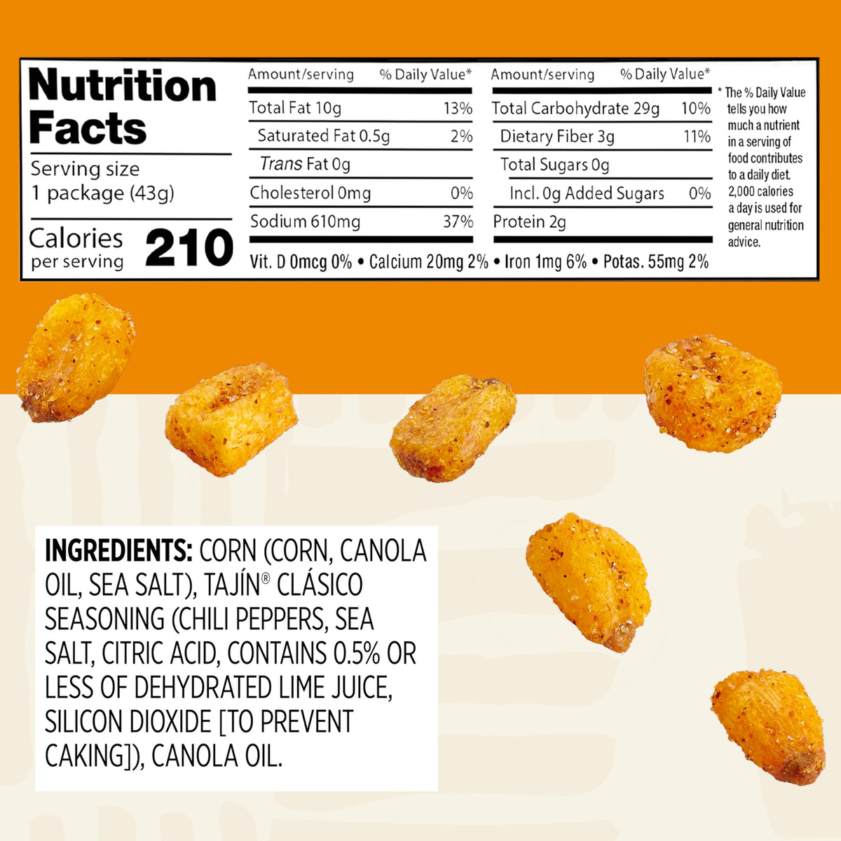 Snak Club Tajin Toasted Corn ideal for lunchboxes and travel