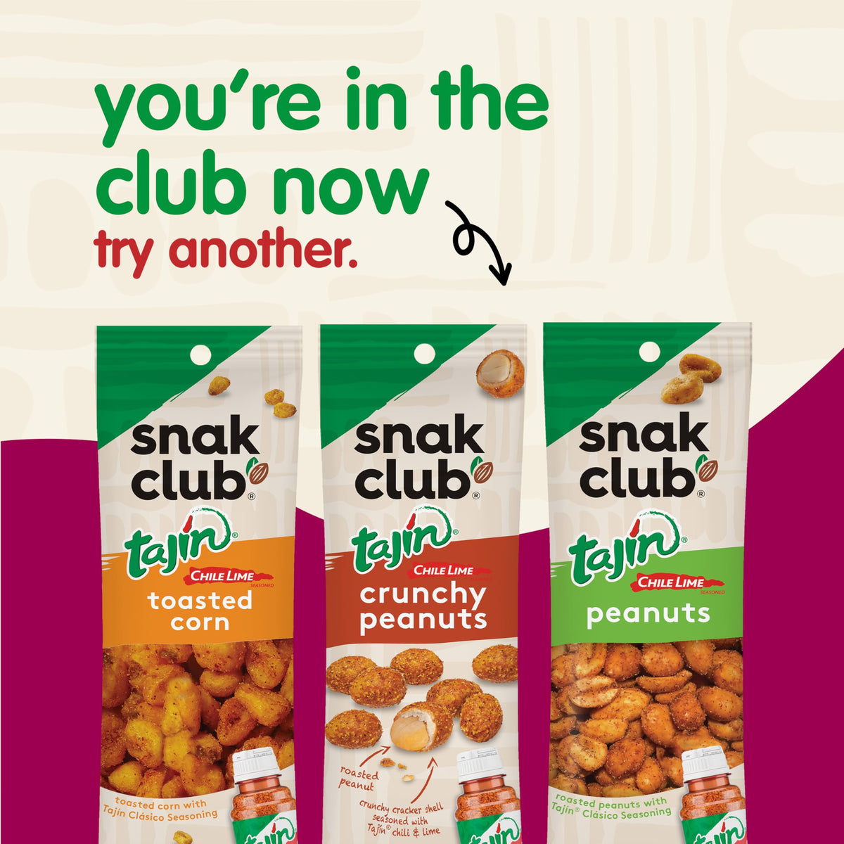 Snak Club Tajin Toasted Corn satisfies snack cravings with tangy crunch