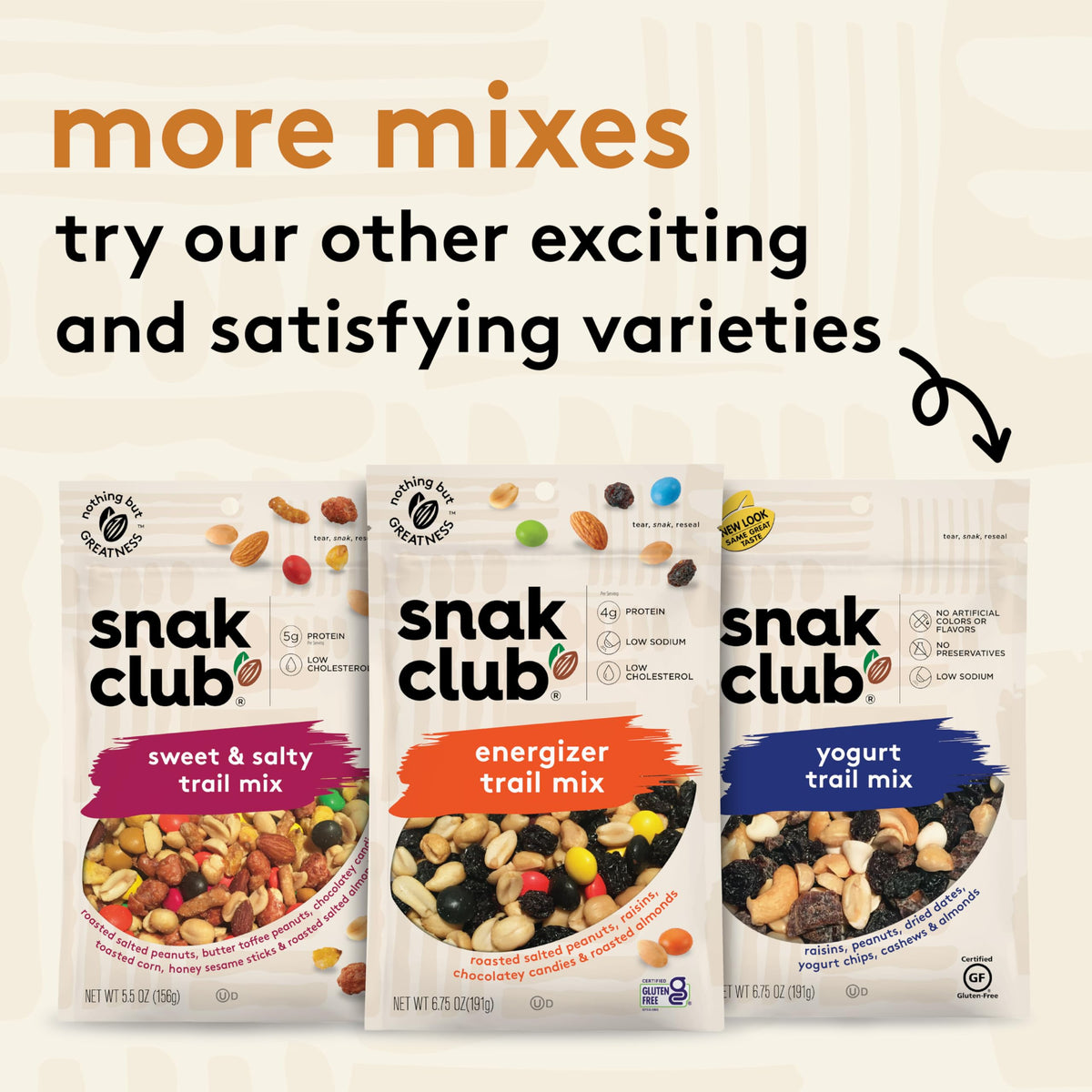 Snak Club Travel-friendly snack perfect for purses, backpacks, and gym bags.