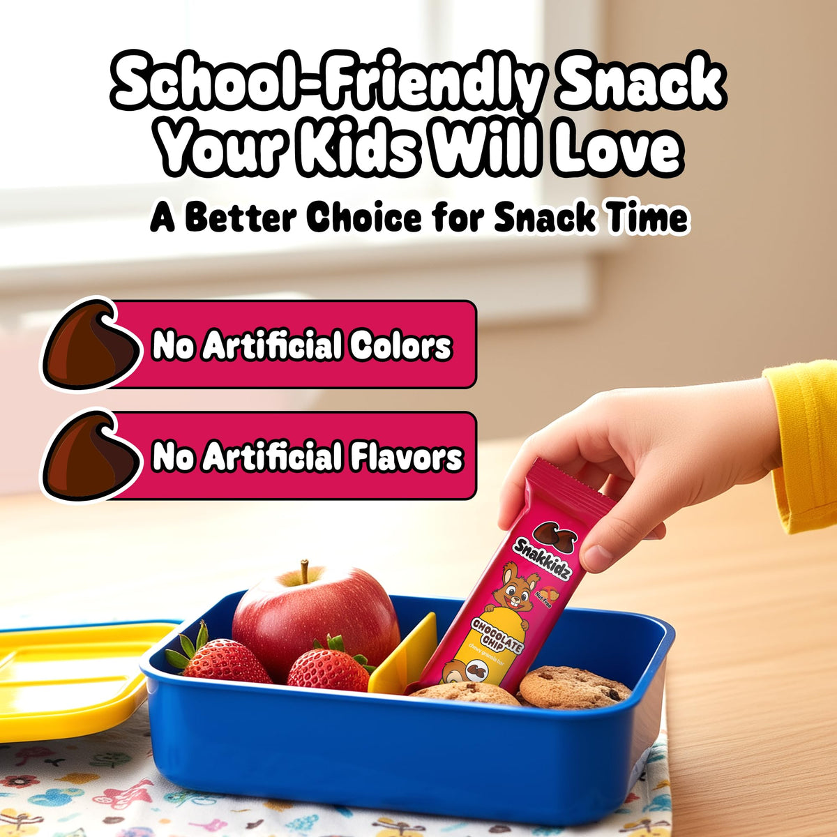 Snakkidz organic oats label highlights clean, non-GMO ingredients.