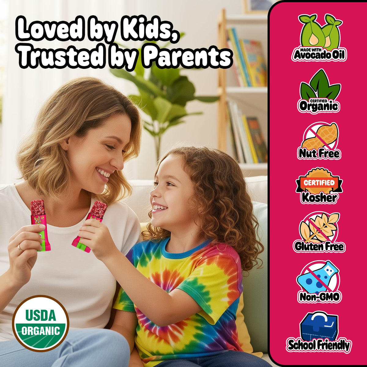 Snakkidz allergen-free facility label, showcasing safe packaging for allergy-conscious families.
