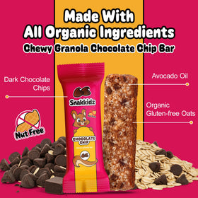 Snakkidz gluten-free dairy-free bar close-up of soft texture.