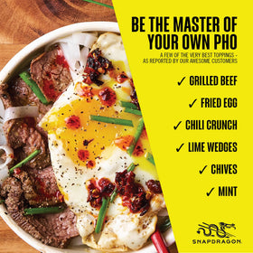 Snapdragon Beef Pho flavoring oil enhances the broth and taste