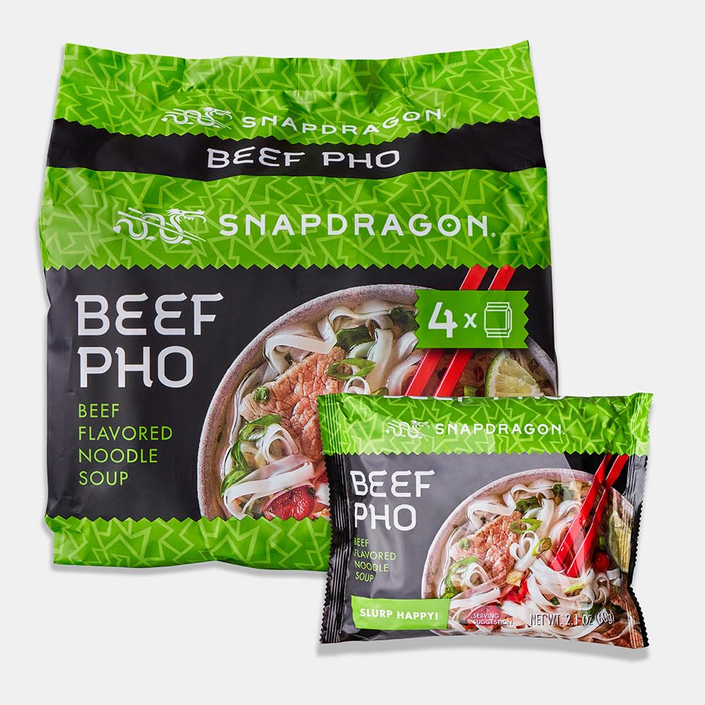 Snapdragon Beef Pho noodles in steaming broth for quick, comforting lunch