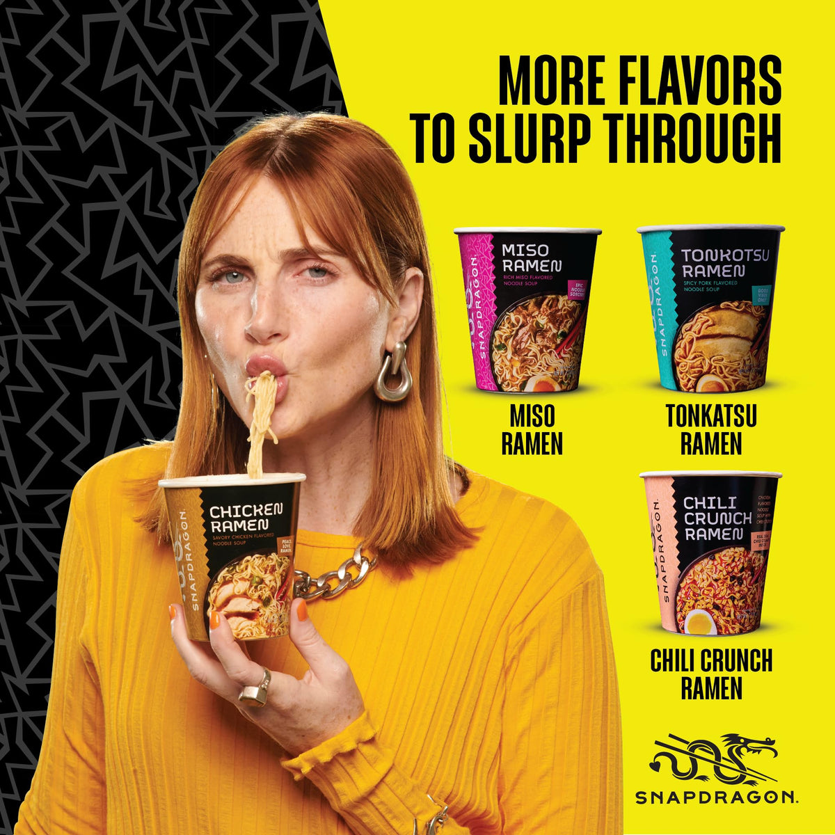Snapdragon ramen cup soup flavor packet adds savory depth to the bowl.