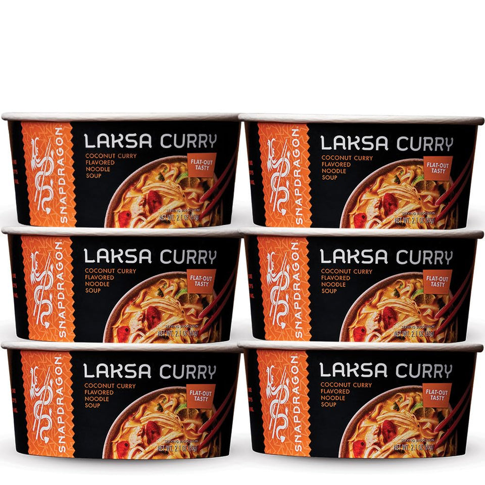 Snapdragon Laksa Curry Instant Noodle Bowl with coconut aroma and rich broth