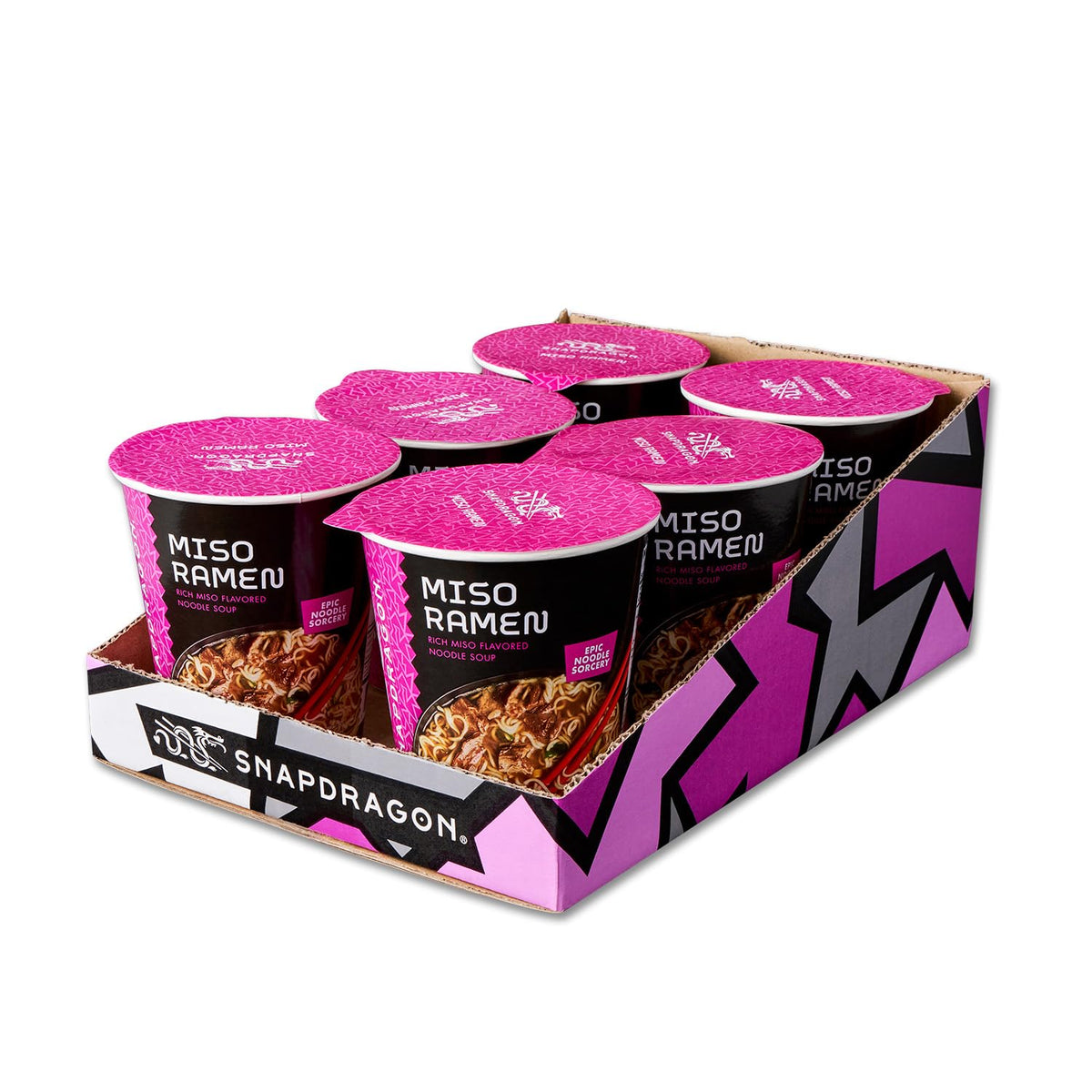 Snapdragon Miso Ramen Cup prepared in a microwave ready to eat