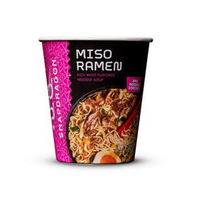 Six-pack Snapdragon Miso Ramen on display for pantry stocking