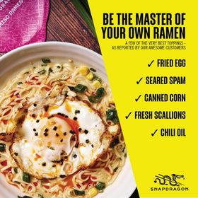 Snapdragon Miso Ramen cup with dried veggies for texture