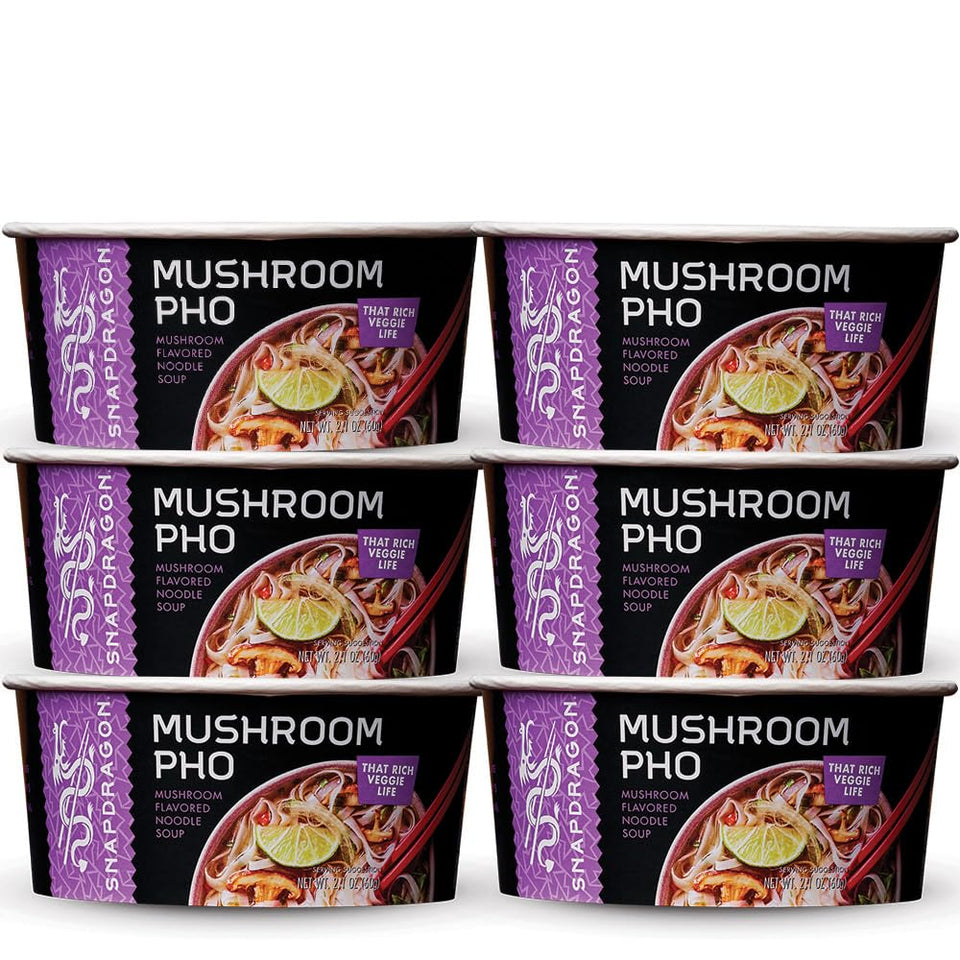 Snapdragon Mushroom Pho bowl six-pack display for quick meals