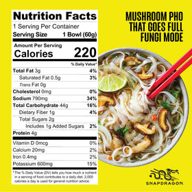 Snapdragon Mushroom Pho dried vegetables add color and texture