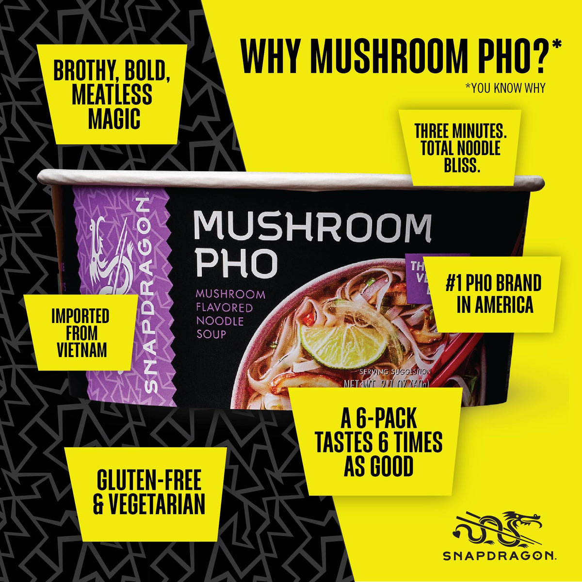 Snapdragon Mushroom Pho ready-to-eat serving for easy meals