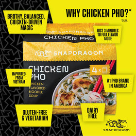 Six-pack Snapdragon Pho noodles, ready for quick meals.