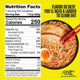 Snapdragon Tonkotsu ramen cup dried vegetables add texture and color.