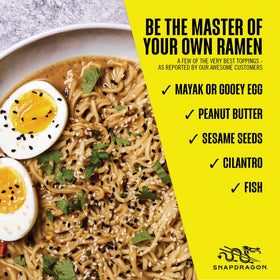 Snapdragon Tonkotsu ramen cup six-pack ready for convenient meals.
