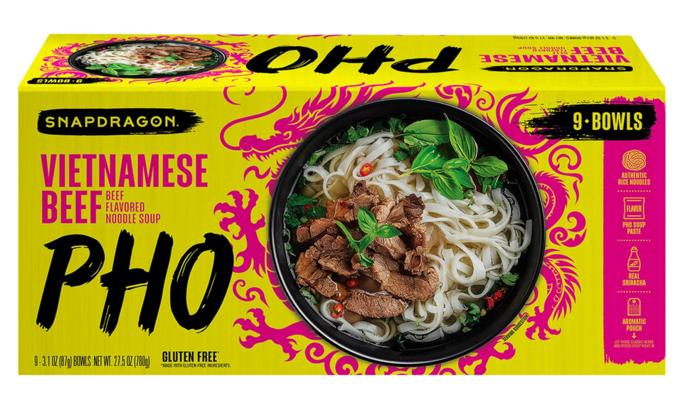Snapdragon Vietnamese Pho Bowls pack shot highlighting premium authentic flavors for quick meals