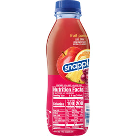 Snapple Fruit Punch color under bright light showing a vibrant red-pink beverage.