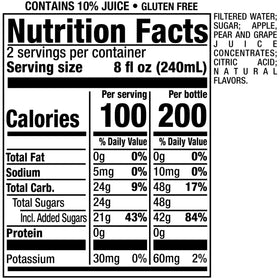 Snapple Fruit Punch recycled bottle emphasizing eco-friendly packaging.