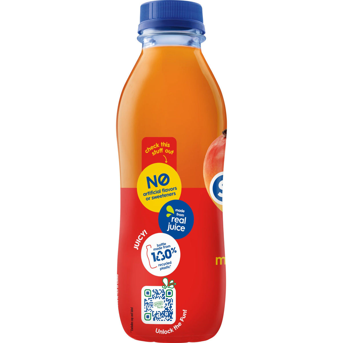 Snapple Mango Madness close-up juice texture suggests real fruit presence.