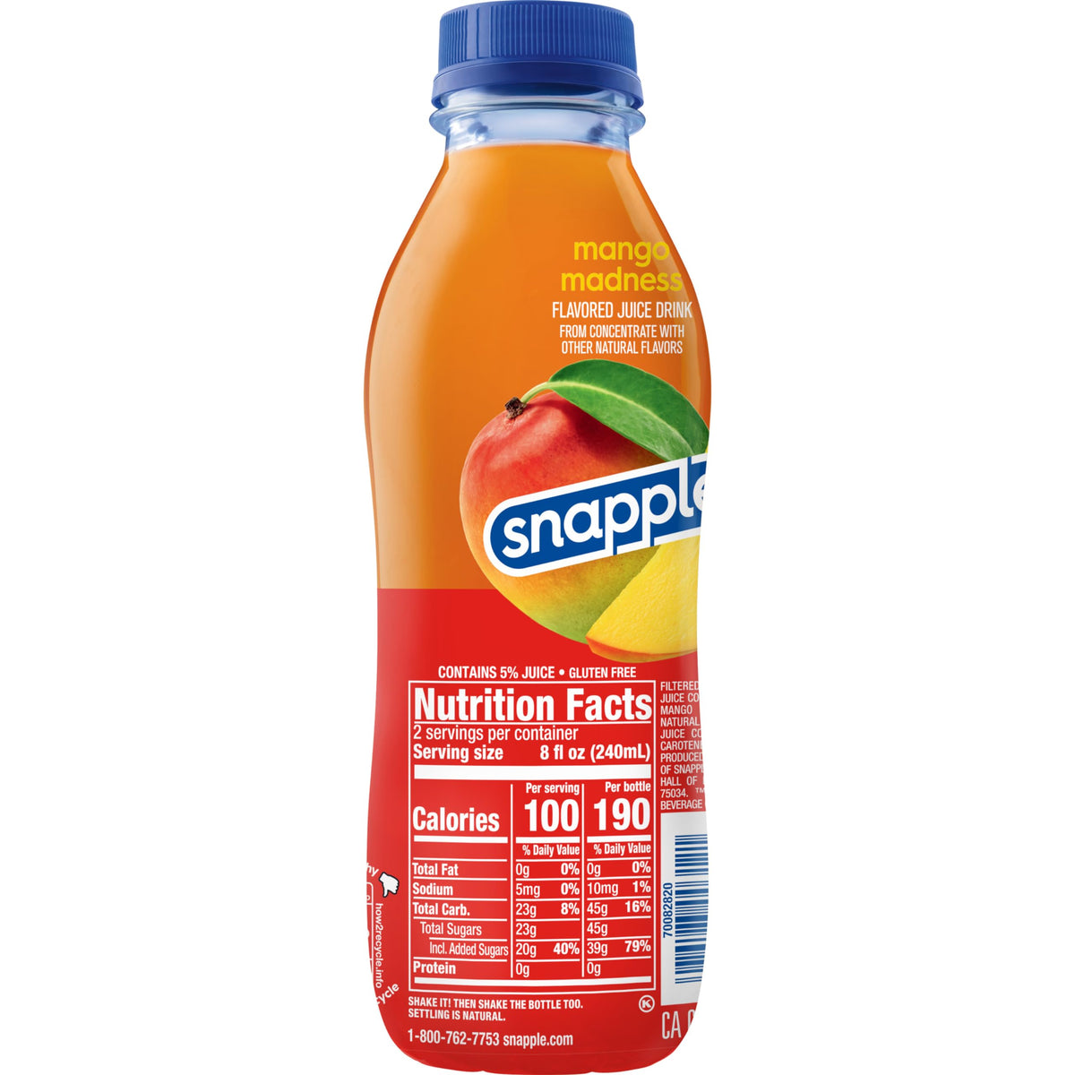 Snapple Mango Madness 12-pack display ideal for family gatherings or picnics.