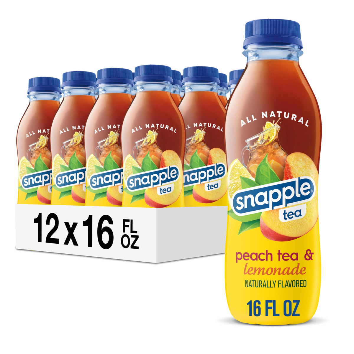 Snapple Peach Tea Lemonade bottle on table ready for a refreshing break