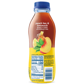 Recyclable bottle symbol beside a Snapple bottle