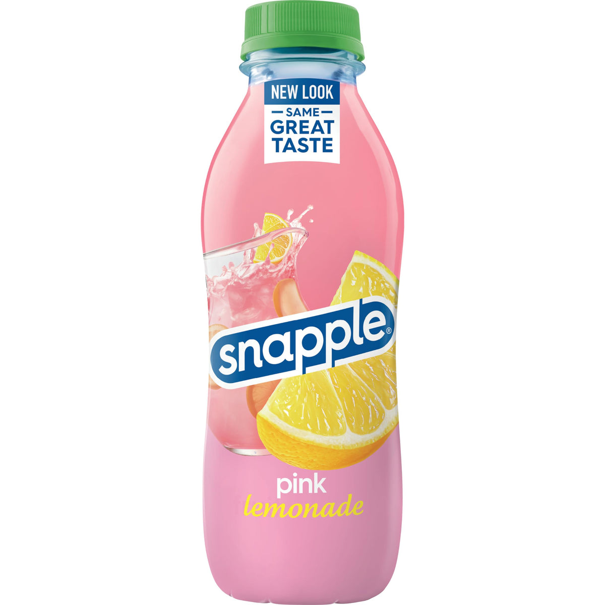 Snapple Pink Lemonade pour detail captures vibrant pink color.