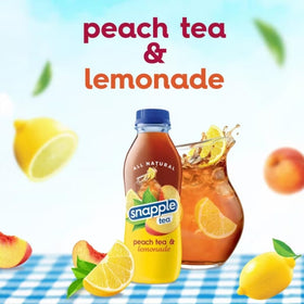 Chilled Snapple bottle with condensation, inviting refreshing sip