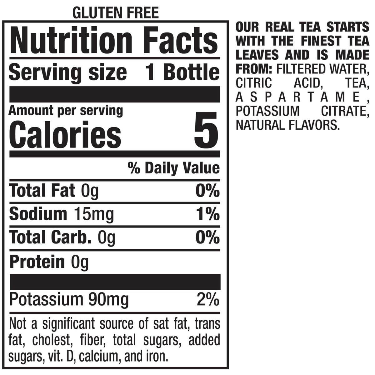 Cap and bottle design of Snapple Zero Sugar Lemon Tea for easy grip