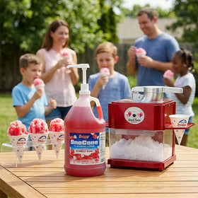 SNAPPY Bubble Gum Sno Cone Syrup ready-to-use pour saves time for vendors.