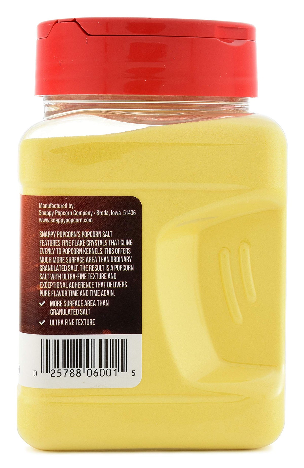 Snappy Theater salt provides moisture resistance for clearer kernels.