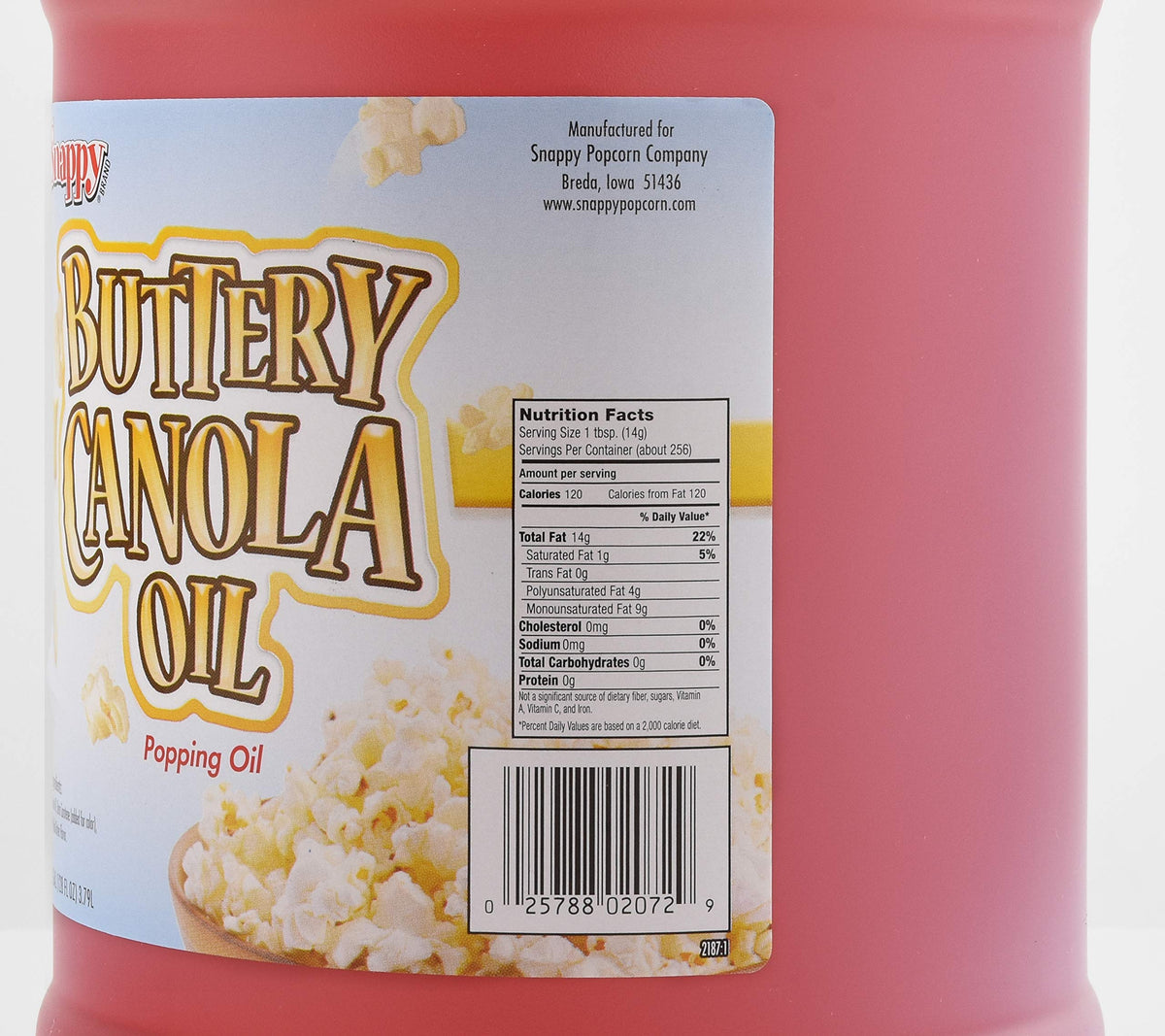 SNAPPY canola popcorn oil ready to pour for stove top kernels