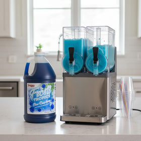 SNAPPY Frosti Tropics blue raspberry slushy machine use for fast, crowd-pleasing beverages