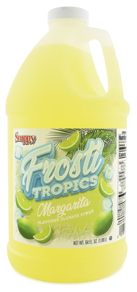 SNAPPY Frosti Tropics pour bottle — tropical flavor ideal for icy slushies.