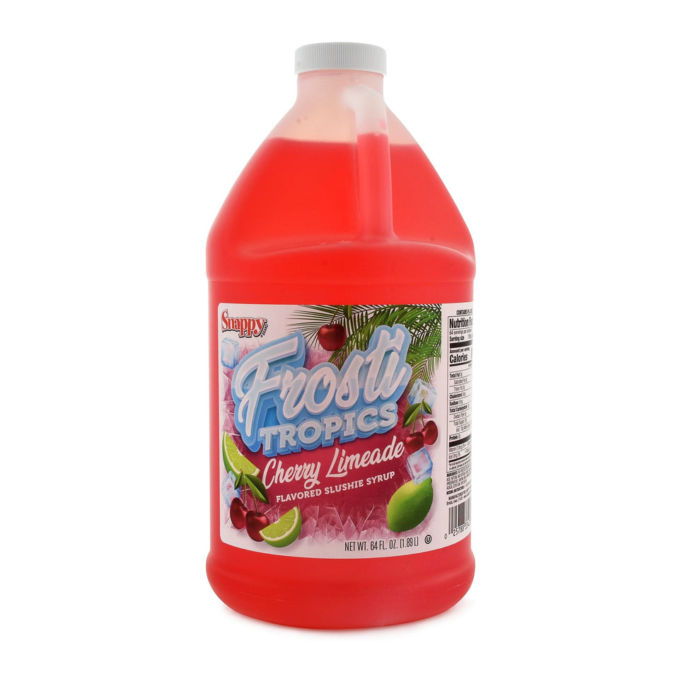 SNAPPY Frosti Tropics Cherry Limeade bottle ready for slush preparation