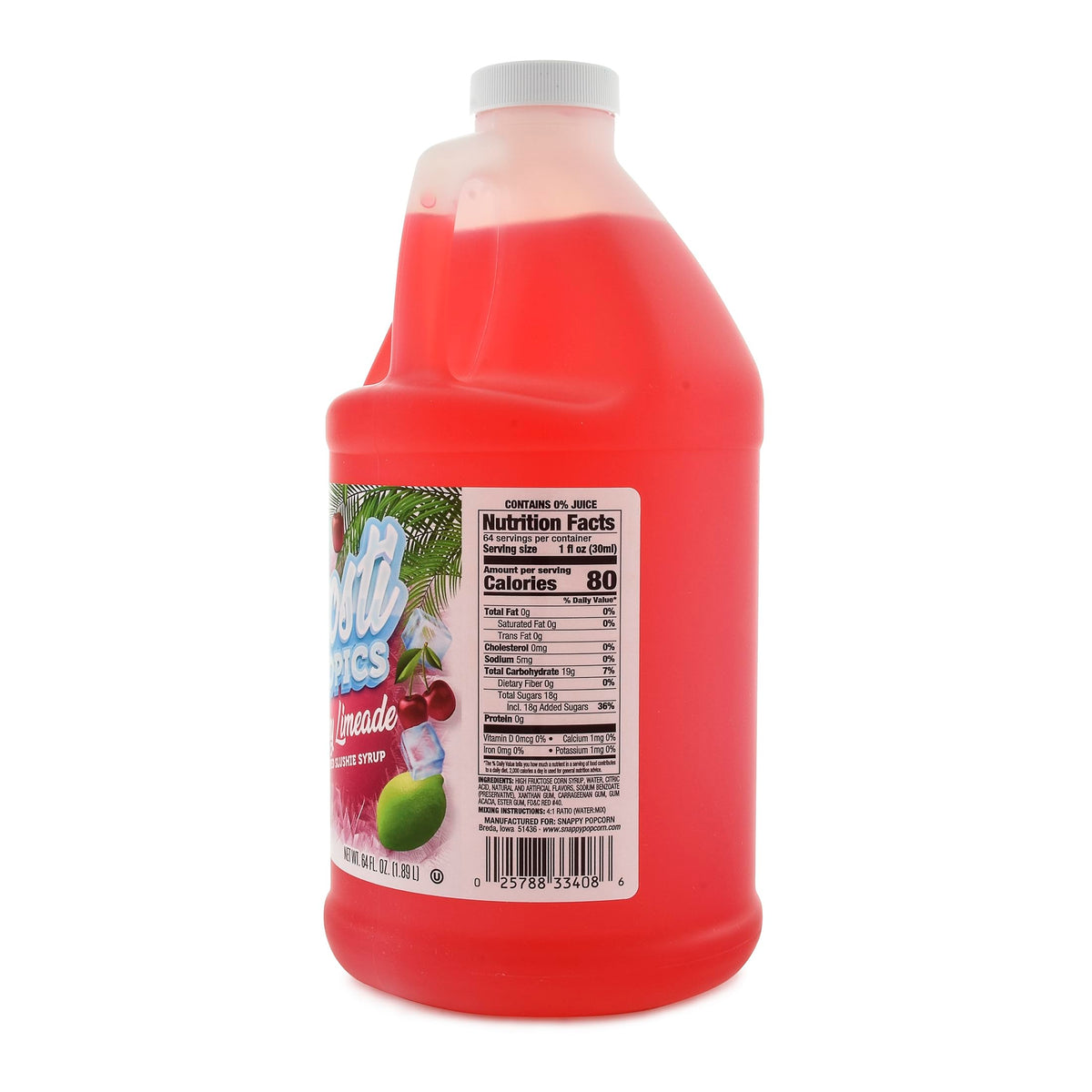 SNAPPY Frosti Tropics Cherry Limeade pour for quick slush mix