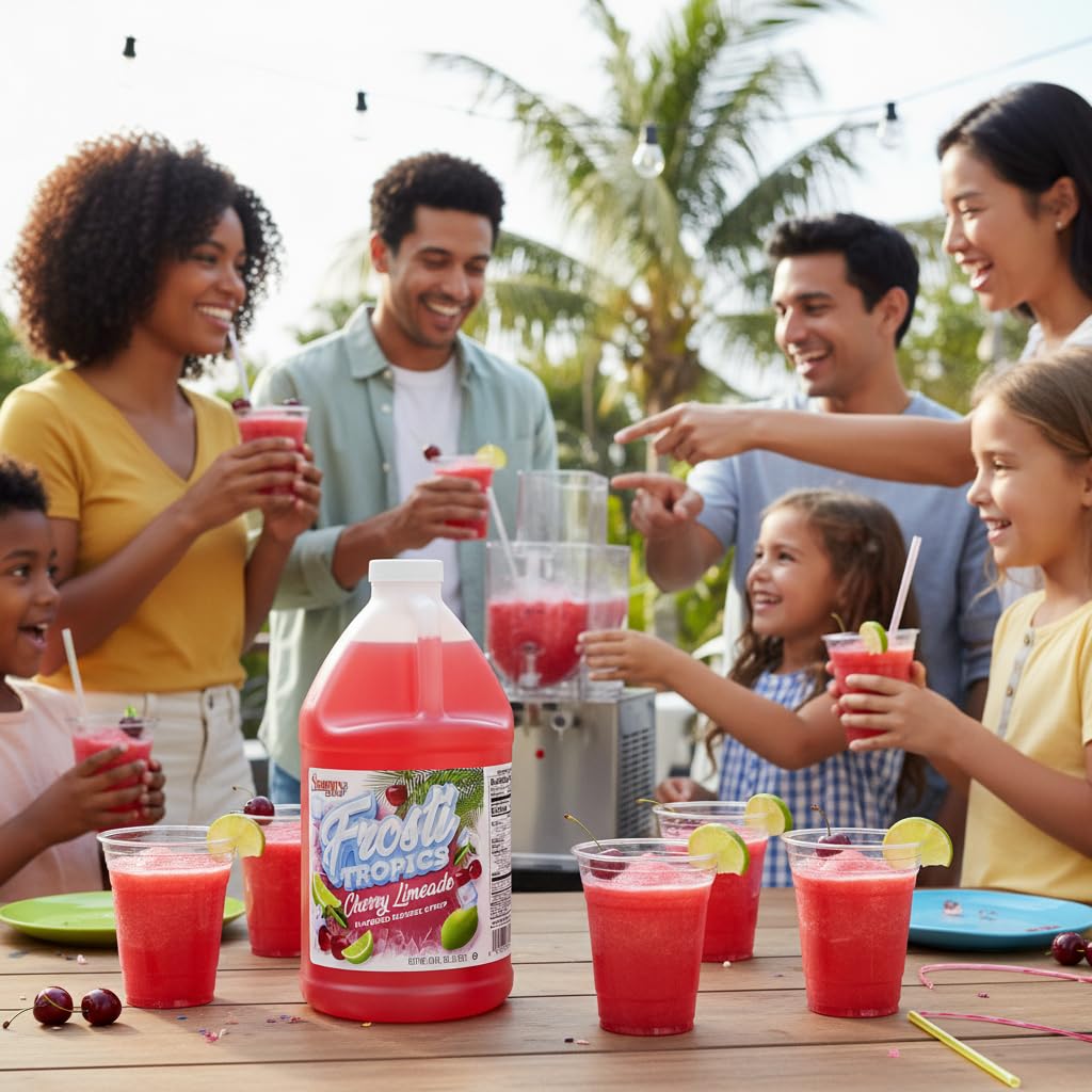 SNAPPY Frosti Tropics ready slush served in a glass