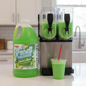 SNAPPY Frosti Tropics green apple slush glass with vibrant color