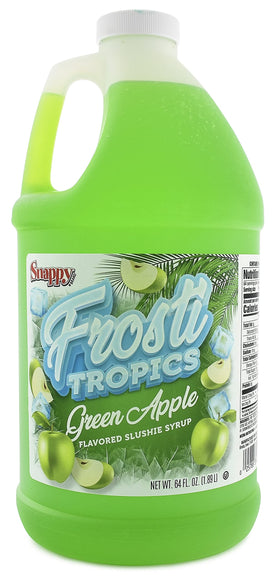 SNAPPY Frosti Tropics green apple syrup bottle for smooth slush preparation