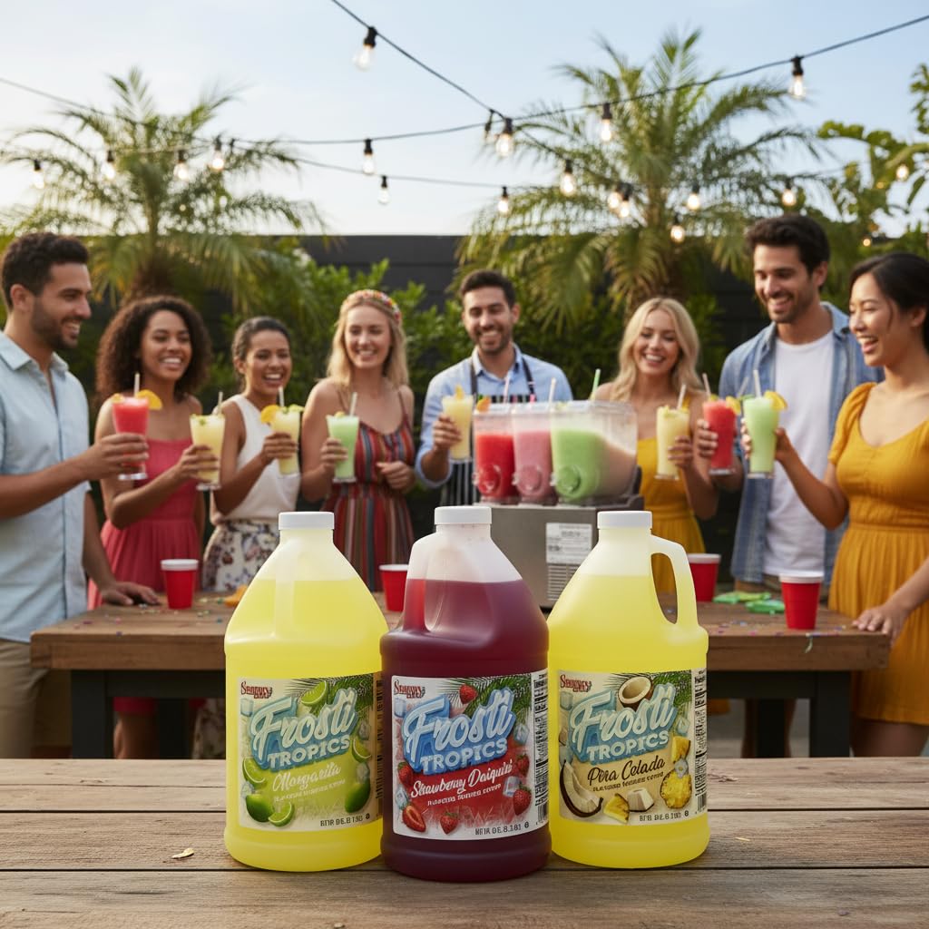SNAPPY Frosti Tropics ingredients set — simple 4:1 mix ratio for slush.
