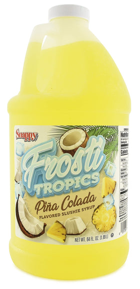 SNAPPY Frosti Tropics Pina Colada slushie mix half-gallon bottle pour for tropical frozen drinks