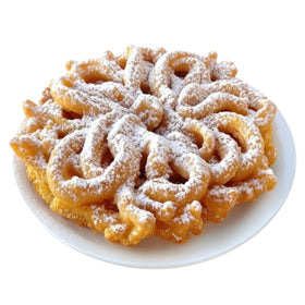 Snappy funnel cake batter being mixed to a smooth, lump-free consistency.
