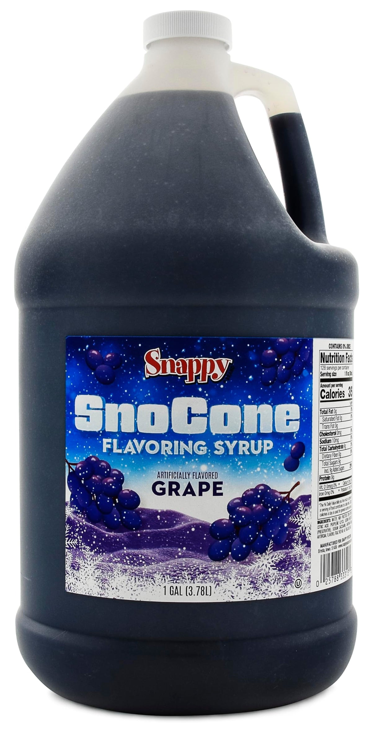 SNAPPY grape sno cone syrup bottle ready-to-use for easy serving